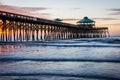 Folly Beach on Folly Beach Island Charleston, South Carolina During Sunrise Royalty Free Stock Photo