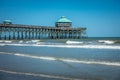 Folly beach pier in charleston south carolina Royalty Free Stock Photo