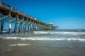 Folly beach pier in charleston south carolina Royalty Free Stock Photo