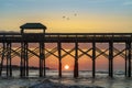 Folly Beach Pier Sunrise - South Carolina Royalty Free Stock Photo