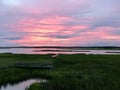 Folly Beach, SC, Intercoastal Waterway Sunset at washout area sound side