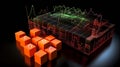 A FOMC caption with graph in digital color background, global financial concepts, Generative AI illustrations