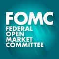 FOMC - Federal Open Market Committee acronym, business concept background Royalty Free Stock Photo
