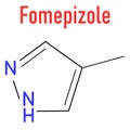 Fomepizole molecule. Antidote used to treat methanol and ethylene glycol poisoning. Skeletal formula.