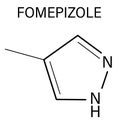 Fomepizole molecule. Antidote used to treat methanol and ethylene glycol poisoning. Skeletal formula.