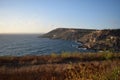 FOMM IR-RIH, RABAT, MALTA - Jul 22, 2014: Clay slopes formed by blue clay weathering and erosion by sea at Fomm ir-Rih Bay, Malta