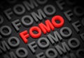 FOMO - Fear of Missing Out conceptual tagcloud background