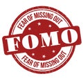 FOMO Fear of Missing Out grunge rubber stamp