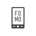 FOMO Icon - Fear of Missing Out Trendy Modern Acronym