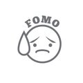 FOMO Icon - Fear of Missing Out Trendy Modern Acronym - Social M Royalty Free Stock Photo