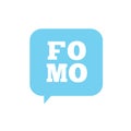 FOMO Icon - Fear of Missing Out Trendy Modern Acronym - Social M Royalty Free Stock Photo