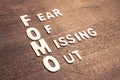 FOMO marketing Fear of Missing Out Royalty Free Stock Photo