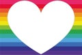 Abstract rainbow colored stripes in the shape of a heart background. Basic color spectrum of lines Royalty Free Stock Photo