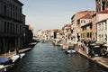 Fondamenta de Canaregio in Venice, Italy, Europe, vintage hues Royalty Free Stock Photo