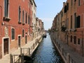 Narrow canal Fondamenta Fornace, Venice Royalty Free Stock Photo