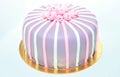 Fondant cake with roses on white Royalty Free Stock Photo