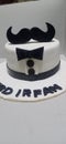 Fondant cream frosting cake with nozzle decorating