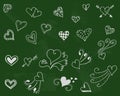 Fondness symbol background. Love set. Doodle romance day.