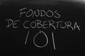 Fondos De Cobertura 101 On A Blackboard. Translation: Hedge Funds 101