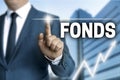 Fonds (in german fund) touchscreen is operated by businessman Royalty Free Stock Photo