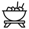Fondu melt icon outline vector. Cheese fondue Royalty Free Stock Photo