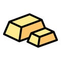 Fondue cheese piece icon vector flat