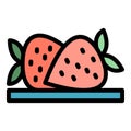 Fondue strawberry icon vector flat Royalty Free Stock Photo