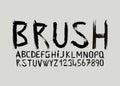 Font alphabet brush stroke paint effect vector