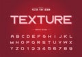 Texture Font and alphabet vector, Bold typeface letter and number design, Graphic text on grunge background Royalty Free Stock Photo