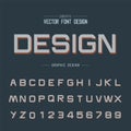 Font and alphabet vector, Line Design typeface letter and number, Graphic text on background