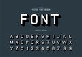 Font and alphabet vector, Shadows Typeface letter and number design, Graphic text on background