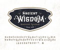 Font Ancient Wisdom. Royalty Free Stock Photo