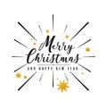 Font black Merry Christmas and Happy New Year. vector. text Call Royalty Free Stock Photo