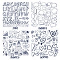 Font and Bubbles Business Vector Illustration