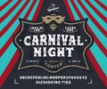 Font Carnival Night. Pop vintage letters, numbers