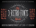 Font chalk handmade - modular and hand-written, can be used for your design, for example - badges, posters Royalty Free Stock Photo