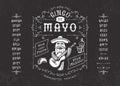 Font Cinco de Mayo. Craft retro vintage typeface