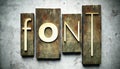 Font concept with vintage letterpress