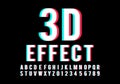 Font 3d strobe effect, vector illustration Royalty Free Stock Photo