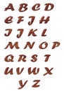 Font from dark wood