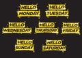 Days of the week: monday, tuesday, wednesday, thursday, friday, saturday, sunday