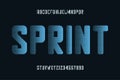 Font design of Speed style. Alphabet and numbers with halftone effect. Modern dynamic typeface. Vector. Royalty Free Stock Photo