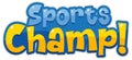 Font design template for word sports champ on white background