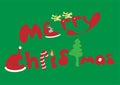 Font Design word Merry Christmas