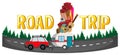 Font design for word road trip illustration