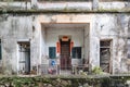 Font door of an abandoned old chinese house Royalty Free Stock Photo