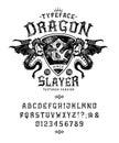Font Dragon Slayer. Textured version.