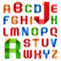 Font folded from colored paper - Alphabet