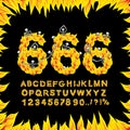 666 font. Hell ABC. Fire letters. Sinners in fiery Gehenna. Infernal Alphabet. Scrape down flame for sins. torture skeletons