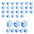 Font ice cubes style on white background